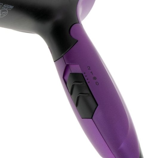 Asciugacapelli Adler AD 2260 1600W Nero Viola Compatto Manico Pieghevole