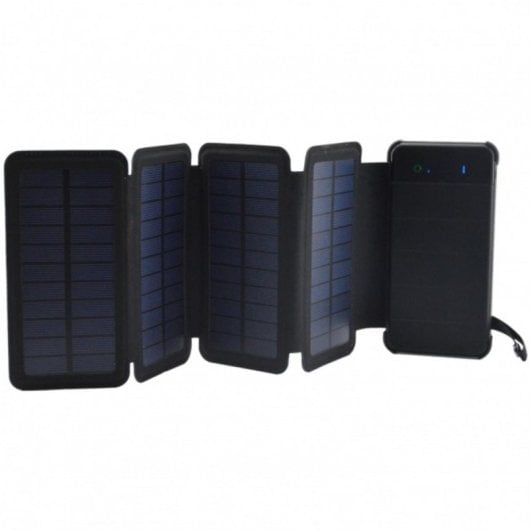 Power bank PowerNeed ES8000B 6W solar doble USB indicador capacidad linterna