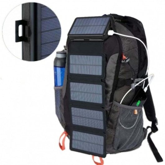 Cargador solar PowerNeed ES20000B 9W 2A 5V Resistente al agua Negro