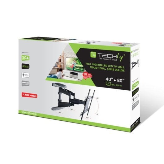 Support mural Roline Techly ICA-PLB 172L 40-80" Acier 50kg Inclinable Noir