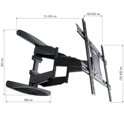 Support mural Roline Techly ICA-PLB 172L 40-80" Acier 50kg Inclinable Noir