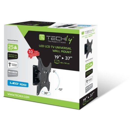 Support mural TV Roline ICA-LCD 2900B 19-37 pouces inclinaison pivot 25 kg noir