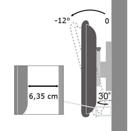 Support mural TV Roline ICA-LCD 2900B 19-37 pouces inclinaison pivot 25 kg noir