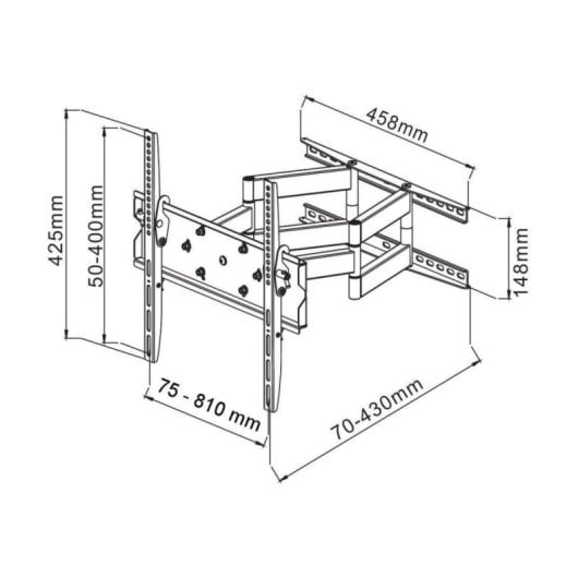Support mural Roline Techly ICA-PLB 147XL 42-70" 70kg inclinable pivotant XL