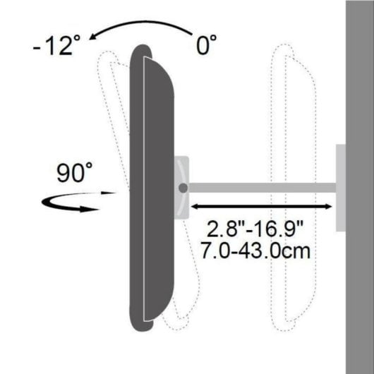 Support mural Roline Techly ICA-PLB 147XL 42-70" 70kg inclinable pivotant XL