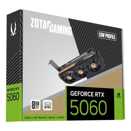 Tarjeta Gráfica Zotac GeForce RTX 5060 Low Profile 8GB GDDR7 Reflex 2 RTX AI DLSS4