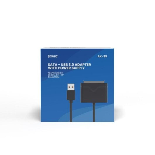 Adaptador Savio AK-39 USB 3.0 a SATA III para discos 2.5 y 3.5 pulgadas
