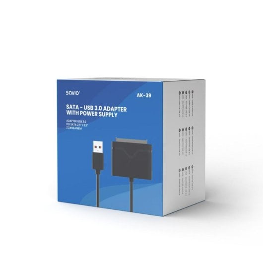 Adaptador Savio AK-39 USB 3.0 a SATA III para discos 2.5 y 3.5 pulgadas