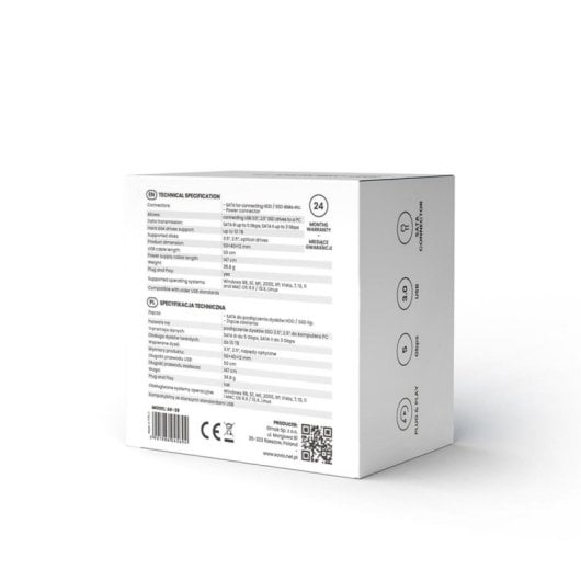 Adaptador Savio AK-39 USB 3.0 a SATA III para discos 2.5 y 3.5 pulgadas