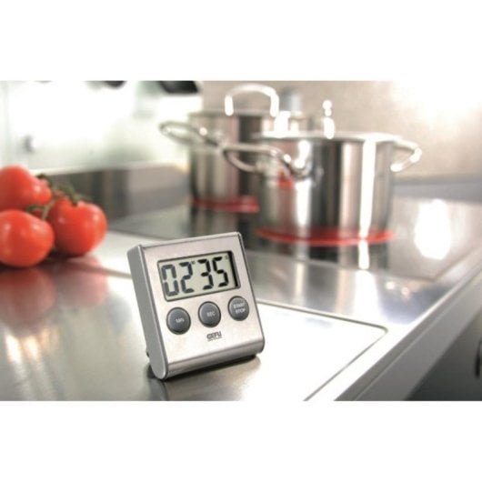 Temporizador digital GEFU CONTARE preto aço inox até 99 min