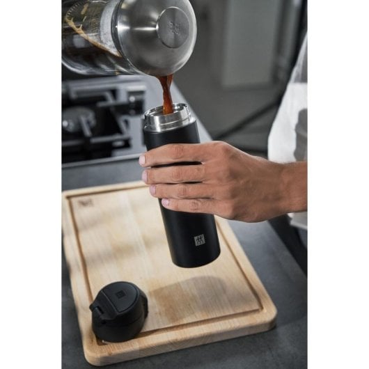 Termo de viaje ZWILLING Thermo 0.45L negro acero inoxidable aislamiento superior