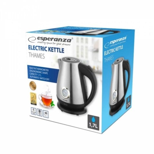 Hervidor Esperanza EKK029 1,7 L 2200 W Acero inoxidable y Plástico Negro
