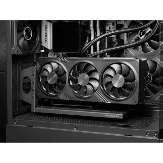 Supporto per scheda grafica Mars Gaming MCA-GCV con base magnetica, 3 slot GPU, 2 staffe PCI, bianco