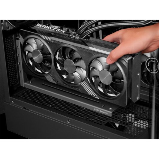 Supporto per scheda grafica Mars Gaming MCA-GCV con base magnetica, 3 slot GPU, 2 staffe PCI, bianco