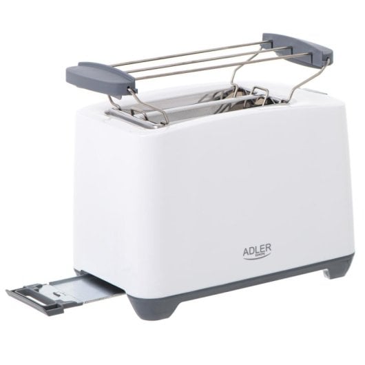 Tostapane Adler AD 3216 2 Fette 1000W Grigio Bianco Funzione Riscaldamento