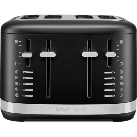 Torradeira KitchenAid 5KMT4109EBM 4 Fendas Inox Preto 1640W Reaquecimento Descongela