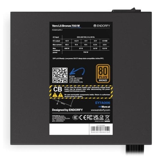 ENDORFY Vero L5 Fonte de Alimentação ATX 700W 80 PLUS Bronze