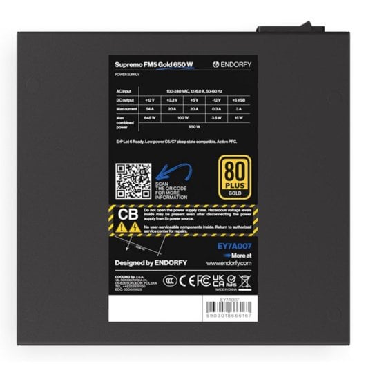 ENDORFY Supremo FM5 Fonte de Alimentação Modular ATX 650W 80 PLUS Gold
