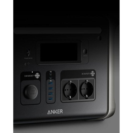 Estação de Energia Anker Solix F1500 1536Wh 2 AC 6 USB Bateria LiFePO4 Ecrã LED Pega Solar