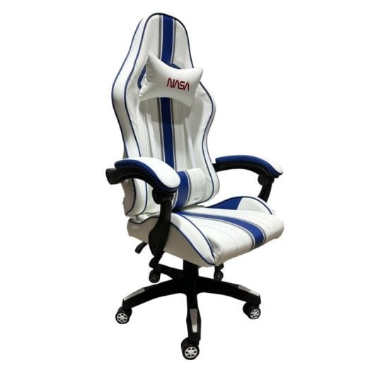 Sedia gaming Nasa ATLANTIS BIS AT012BIS-WB schienale reclinabile blu bianco 120kg