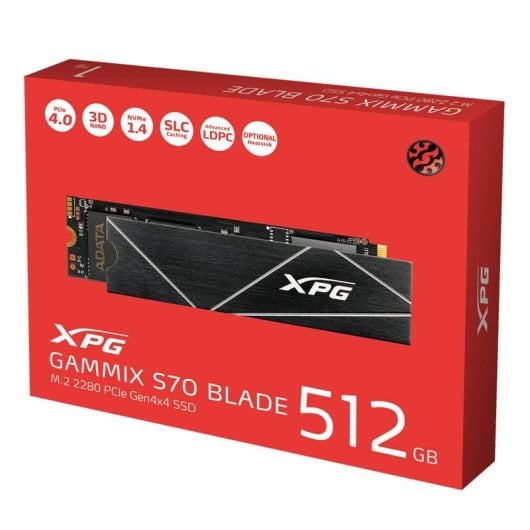Disco Duro XPG GAMMIX S70 BLADE 512GB M.2 SSD 7400MB/s PCIe 4.0 Encriptado