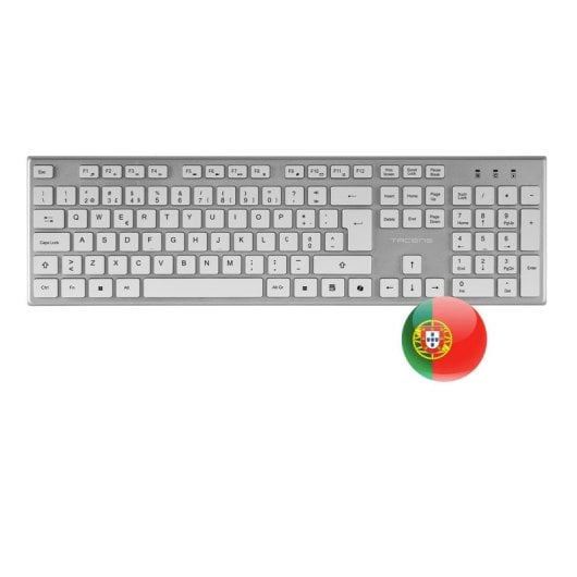 Tacens Zenith Combo Wireless 3-in-1 Duallink 2.4GHz Tastiera a membrana Mouse ottico Portoghese Bianco