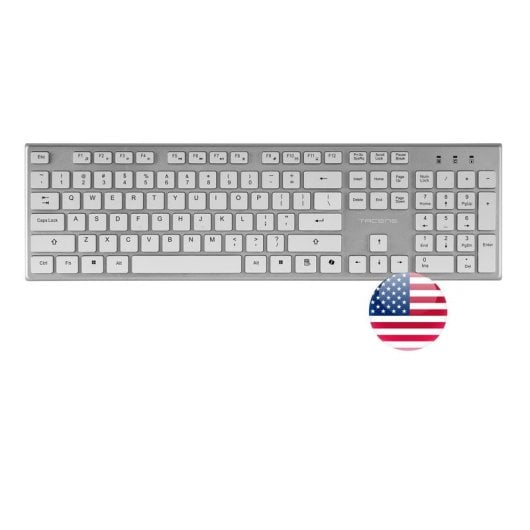 Tacens Zenith Combo Wireless 3-in-1 Duallink 2.4GHz Tastiera a membrana Mouse ottico Inglese Bianco