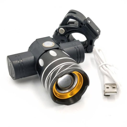 Faro Led Recargable Con Soporte Para Manillar