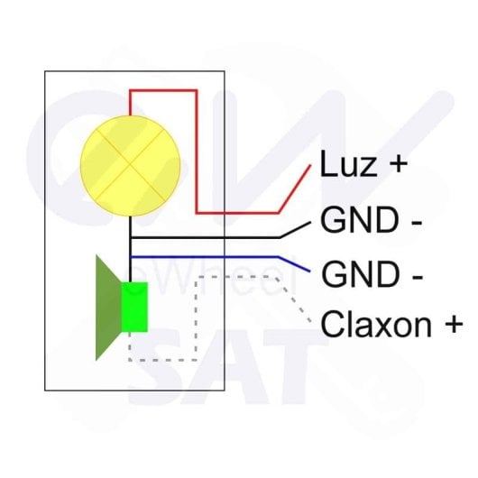 Faro Led Con Claxon Negro 12-72v Con Conector Sm