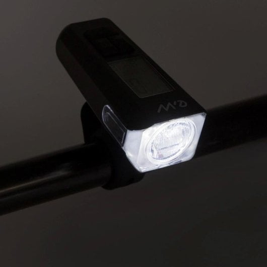 Luz Led Frontal Recargable Ewl011 Con Display De Velocidad,temperatura,hora Y Km