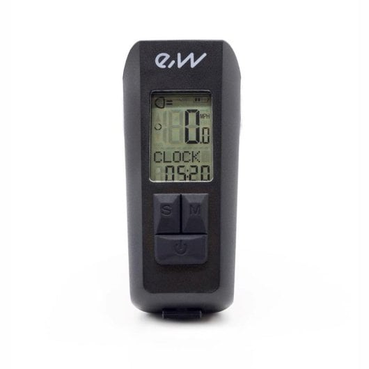 Luz Led Frontal Recargable Ewl011 Con Display De Velocidad,temperatura,hora Y Km