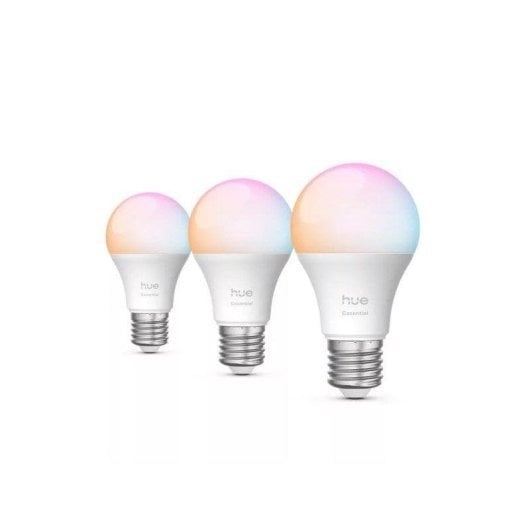 Hue Essentials Pack 3un Lâmpada Led Inteligente E27 8W 806 lúmens RGB Compatível com Alexa