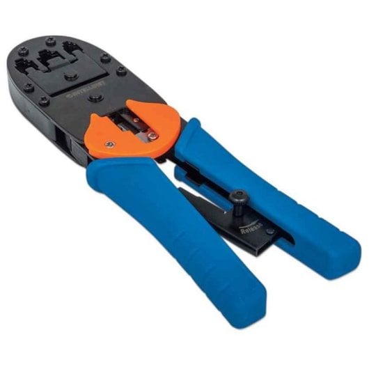 Intellinet Herramienta Profesional para Crimpar, Cortar y Desforrar Plug RJ-45/RJ-12/RJ-11, 215 mm