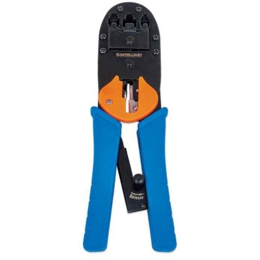 Intellinet Herramienta Profesional para Crimpar, Cortar y Desforrar Plug RJ-45/RJ-12/RJ-11, 215 mm