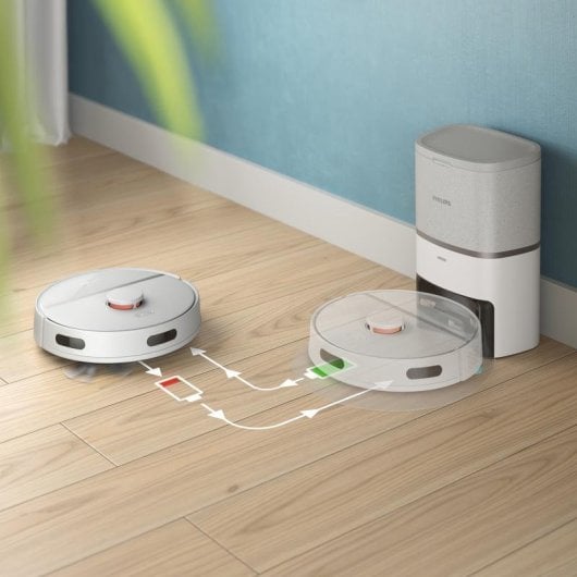 Saugroboter mit Wischfunktion Philips HomeRun Aqua XU3110/02 Mit Absaugstation Navigationsklasse LiDAR 4.000 Pa Allergikerfreundlich