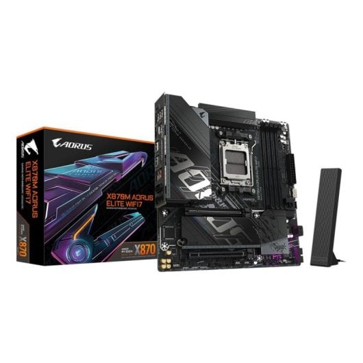 Carte mère Gigabyte X870M AORUS ELITE AMD X870 Socket AM5 DDR5 Micro ATX WiFi 7 USB4 PCIe 5.0 RGB