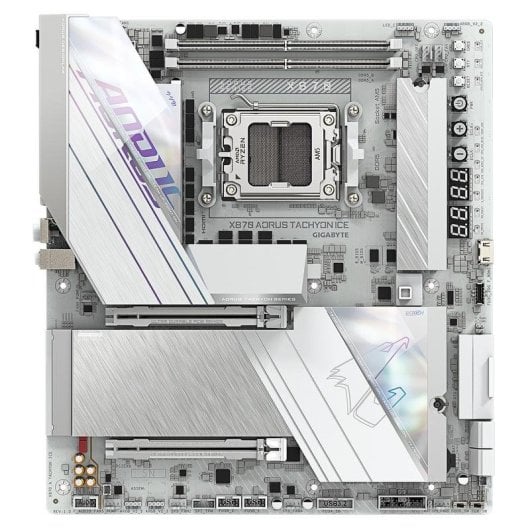 Carte mère Gigabyte X870 AORUS TACHYON ICE X870 AM5 DDR5 E-ATX WiFi 7 PCIe 5.0 USB4 5GbE RAID