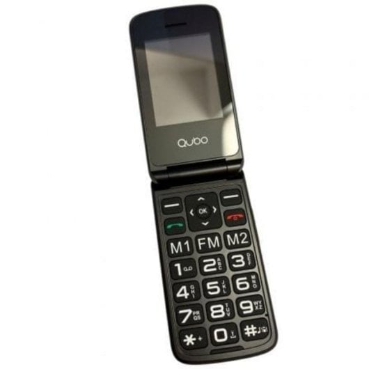 Telemóvel Qubo X-247 4G para Seniores, Ecrã Duplo, Preto