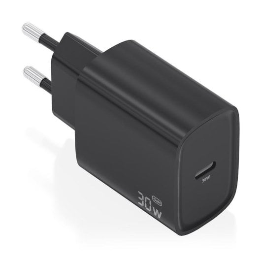 Cargador GaN USB-C 30W Aisens Negro 1xUSB-C PD3.0