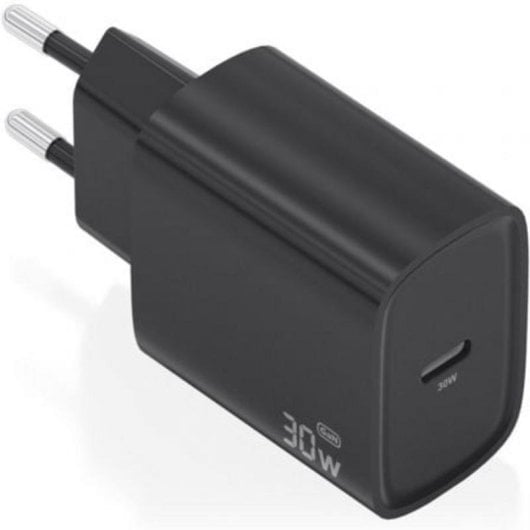 Cargador GaN USB-C 30W Aisens Negro 1xUSB-C PD3.0