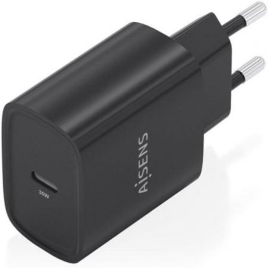 Cargador GaN USB-C 30W Aisens Negro 1xUSB-C PD3.0