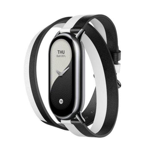 Correa Original Xiaomi Double Wrap Strap para Mi Smart Band 8 Blanco y Negro