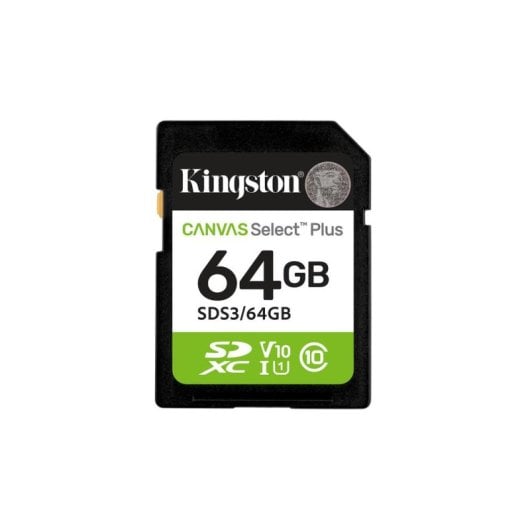 Tarjeta de memoria Kingston SDXC Canvas Select Plus 64 GB Clase 10 UHS-I V10