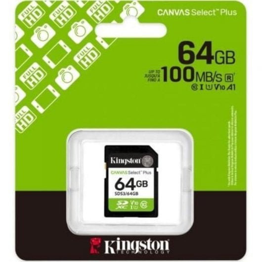 Tarjeta de memoria Kingston SDXC Canvas Select Plus 64 GB Clase 10 UHS-I V10