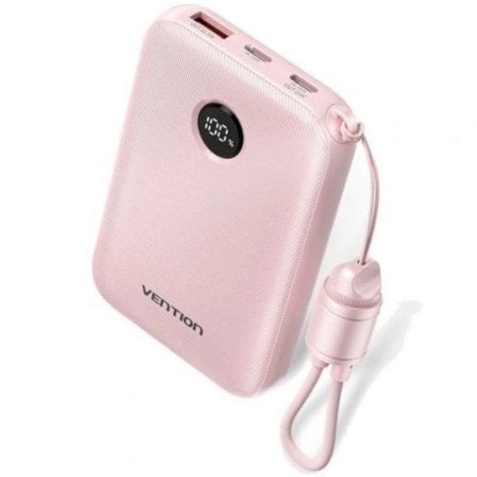 Powerbank Vention FKAP0-C 10000 mAh 22.5W Rosa con doppio output USB-A USB-C