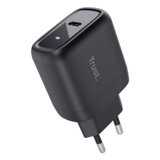 Trust Maxo Carregador GaN USB-C 45W com Cabo USB-C 2m Preto