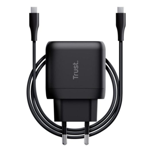 Trust Maxo Carregador GaN USB-C 45W com Cabo USB-C 2m Preto