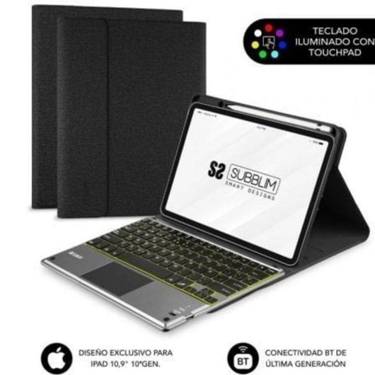 Funda Subblim KeyTab Pro BT iPad 10.9" Teclado Retroiluminado Touchpad Negra
