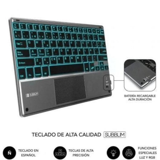Funda Subblim KeyTab Pro BT iPad 10.9" Teclado Retroiluminado Touchpad Negra