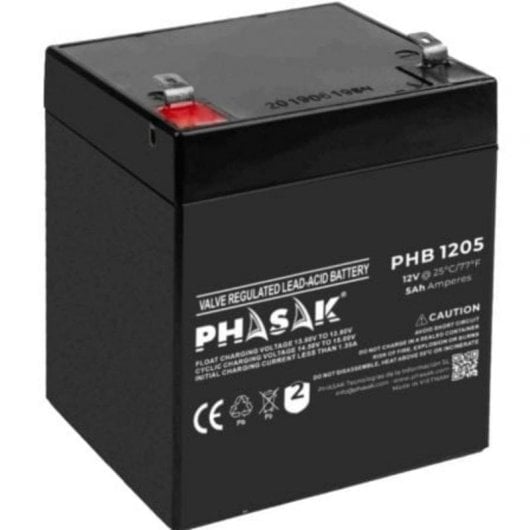Batería Phasak PHB 1205 12V 5Ah Plomo-Ácido Sellada Compacta UPS